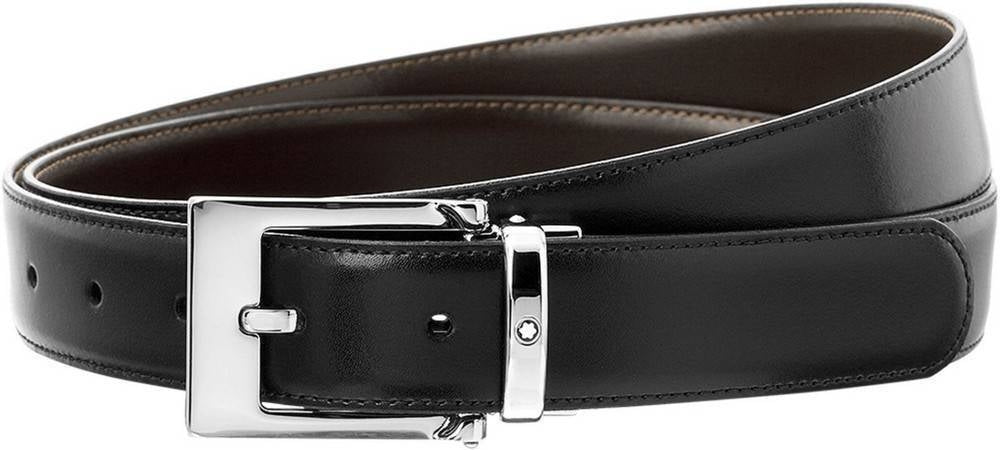 Montblanc-Lea 9774 Vändbart svart/brunt läderbälte för män