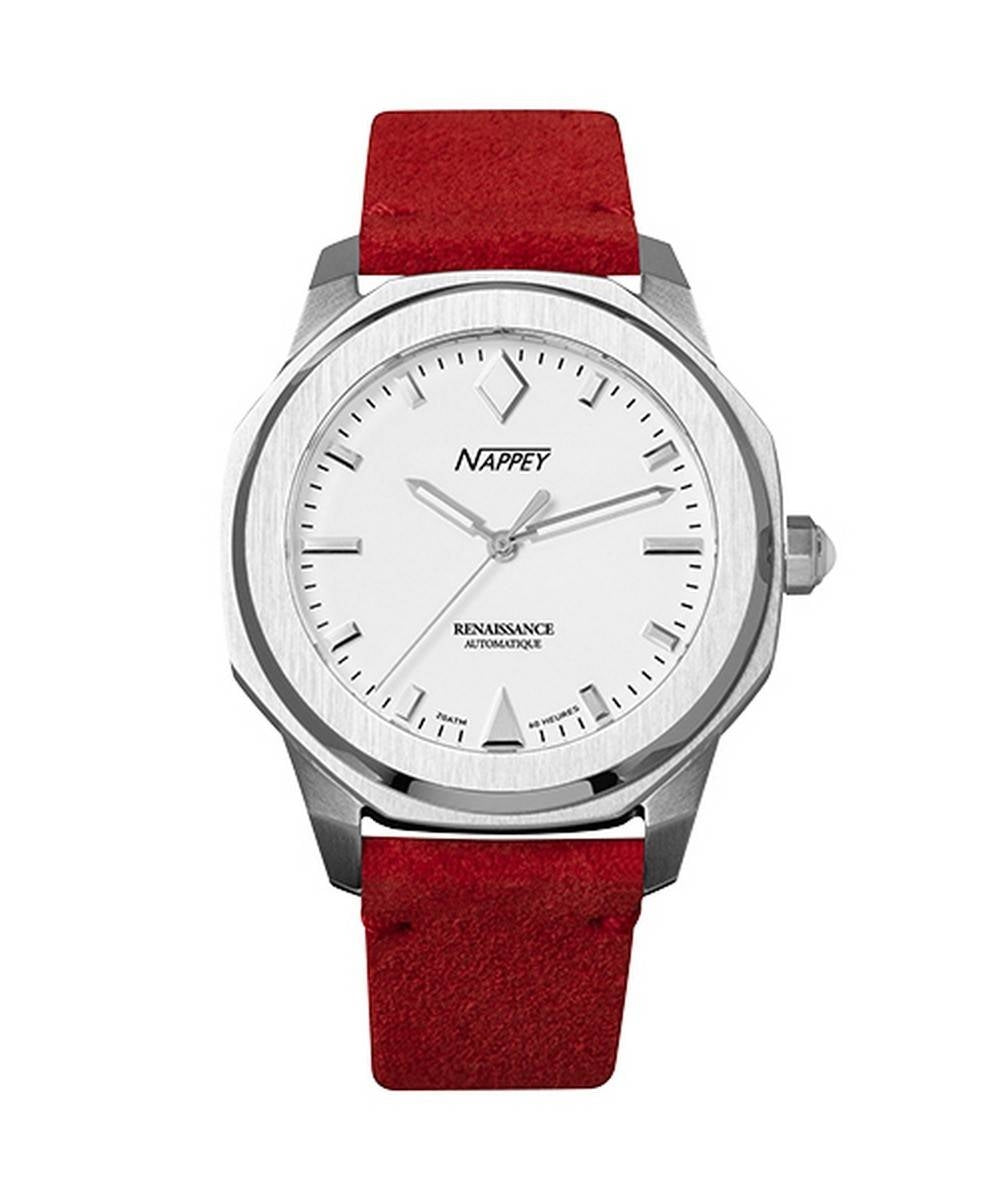 Nappey Renaissance Steel And White Automatisk NY41-AD2M-3B6A 200M unisexklocka