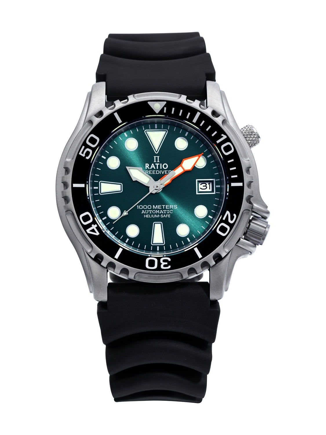 Ratio FreeDiver Helium Safe 1000M rostfritt stål Automatisk 1066KE20-33VA-GRN herrklocka