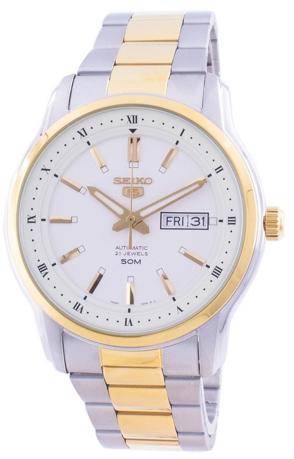 Seiko 5 automatisk vit urtavla SNKP14 SNKP14K1 SNKP14K herrklocka