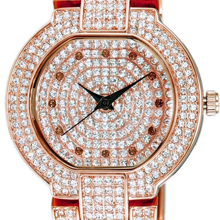 Adee Kaye Astonish Collection Crystal Accenter Rose Gold Urtavla Quartz AK2005-LRG Damklocka