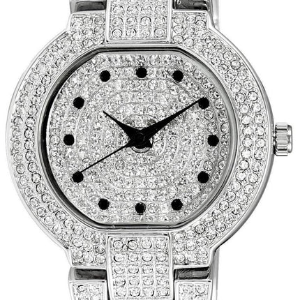 Adee Kaye Astonish Collection Crystal Accenter Silver Urtavla Quartz AK2005-L Damklocka