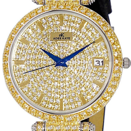 Adee Kaye Embellish Collection Crystal Accents Pave Dial Quartz AK2529-MG Damklocka