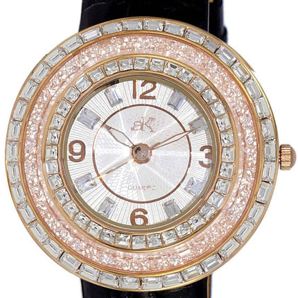 Adee Kaye Facceta Collection Kristallaccenter Vit Pärlemorurtavla Quartz AK2116-LWT Damklocka