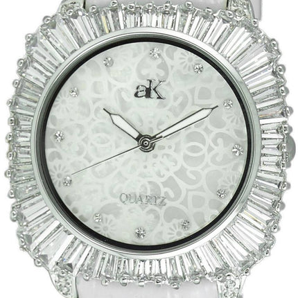 Adee Kaye Liberty - G2 Collection Crystal Accents Mother Of Pearl Urtavla Quartz AK2722-S Damklocka