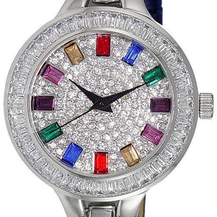 Adee Kaye Mondo G-3 Collection Crystal Accenter Flerfärgad österrikisk stenurtavla Quartz AK2522-LCBU Damklocka