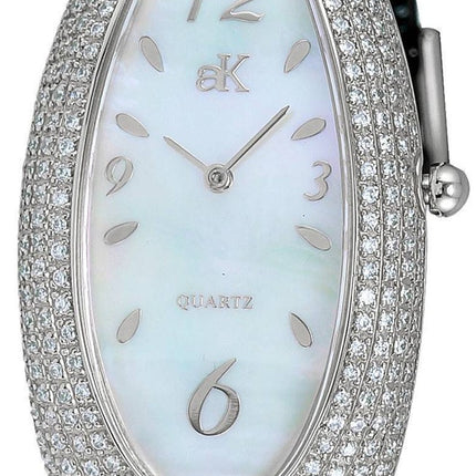 Adee Kaye Pear Collection Crystal Accenter Vit Pärlemor Urtavla Quartz AK2527-L Damklocka