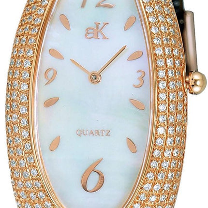 Adee Kaye Pear Collection Crystal Accenter Vit Pärlemor Urtavla Quartz AK2527-LRG Damklocka