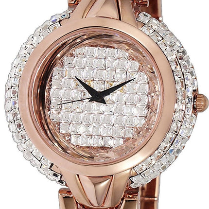 Adee Kaye Starry Collection Kristallaccenter Roséguld Mässing Rhodiumpläterad Urtavla Quartz AK2004-LRG Damklocka