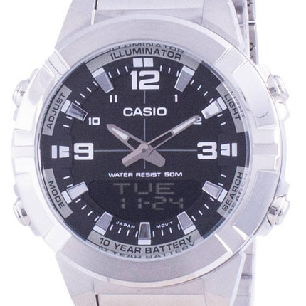 Casio Analog Digital World Time Rostfritt stål AMW-870D-1A AMW870D-1 Herrklocka