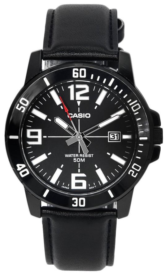Casio Enticer Analog Black Dial Quartz MTP-VD01BL-1B MTPVD01BL-1B Herrklocka