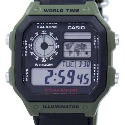 Casio World Time Alarm Digital AE-1200WHB-3BV AE1200WHB-3BV herrklocka