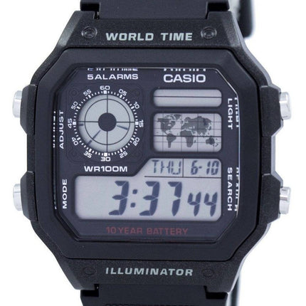Casio Youth Illuminator World Time Alarm AE-1200WH-1AV AE1200WH-1AV herrklocka