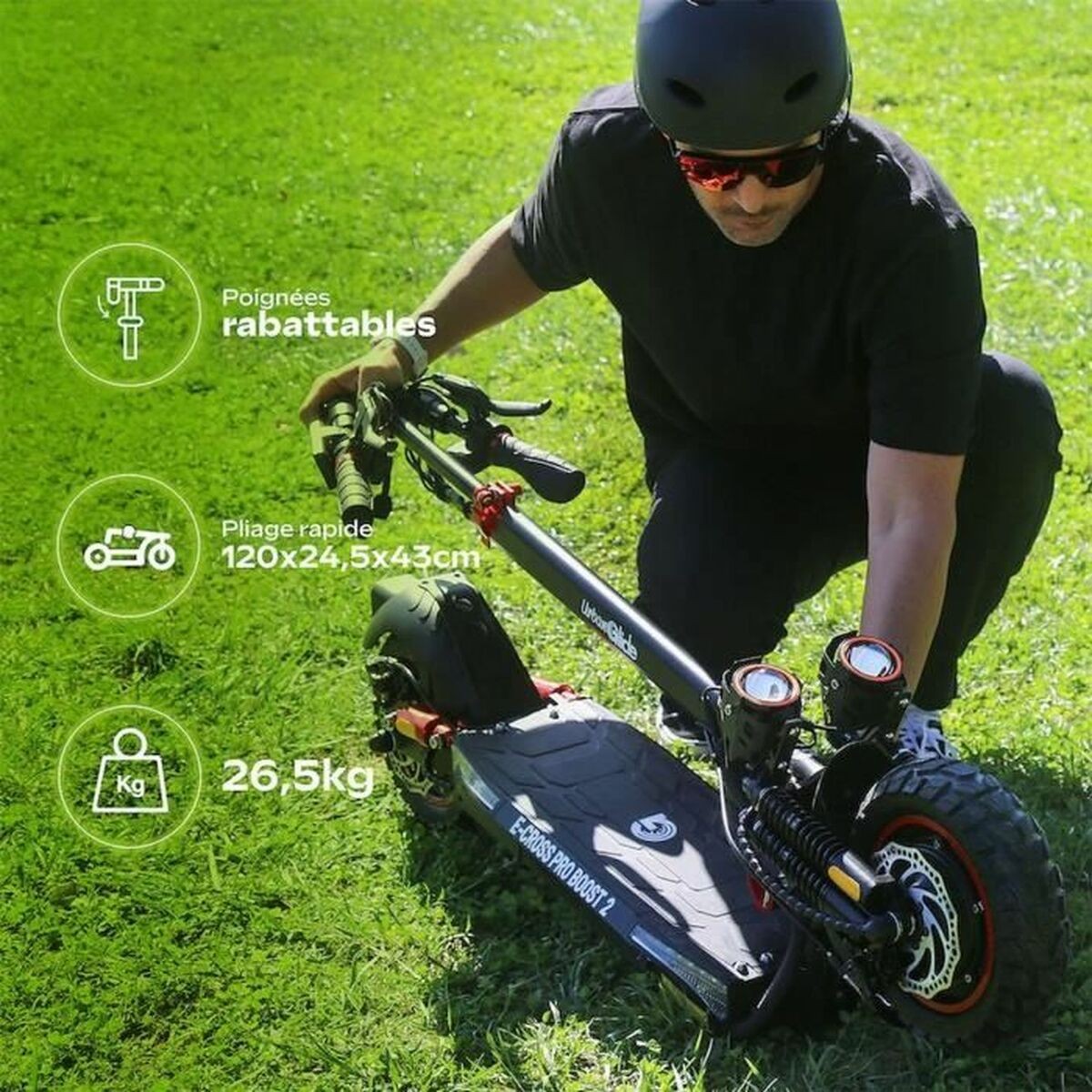 Elskoter Urbanglide ECROSS PRO BOOST 2 Svart 25 km/h 800 W