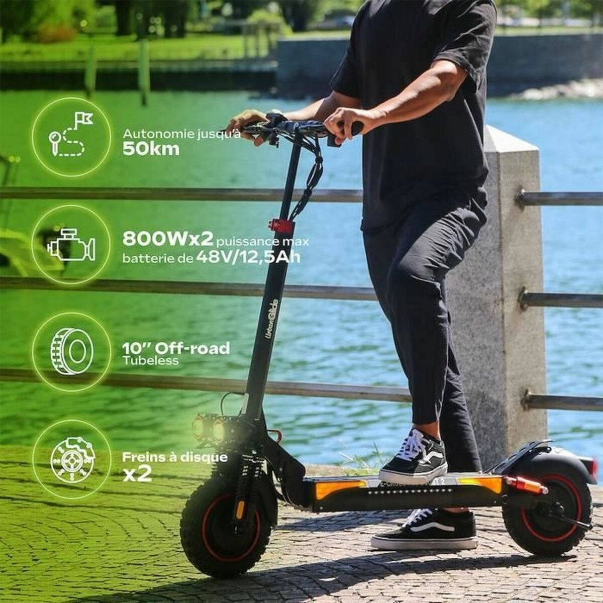 Elskoter Urbanglide ECROSS PRO BOOST 2 Svart 25 km/h 800 W
