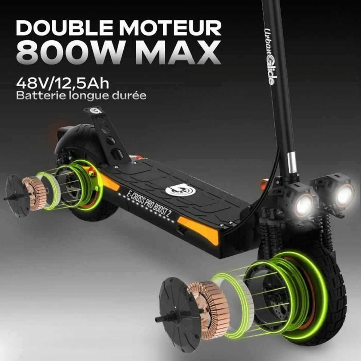 Elskoter Urbanglide ECROSS PRO BOOST 2 Svart 25 km/h 800 W