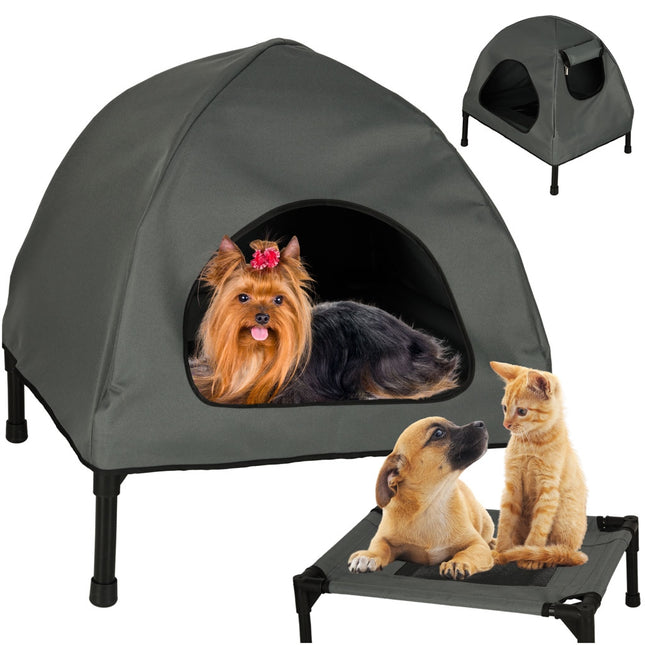 FURVEO - Kattbädd för kattens sovplats i hemmet, grå/svart, 53×43×56 cm