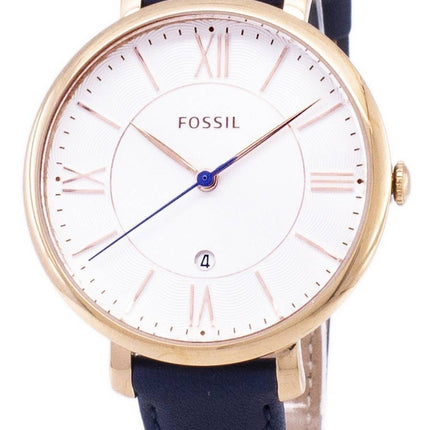 Fossil Jacqueline Silver Urtavla Marinblå läder ES3843 Damklocka