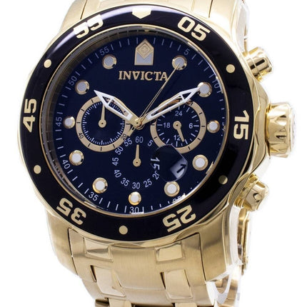 Invicta Pro-Diver Chronograph Gold Tone 200M 0072 herrklocka