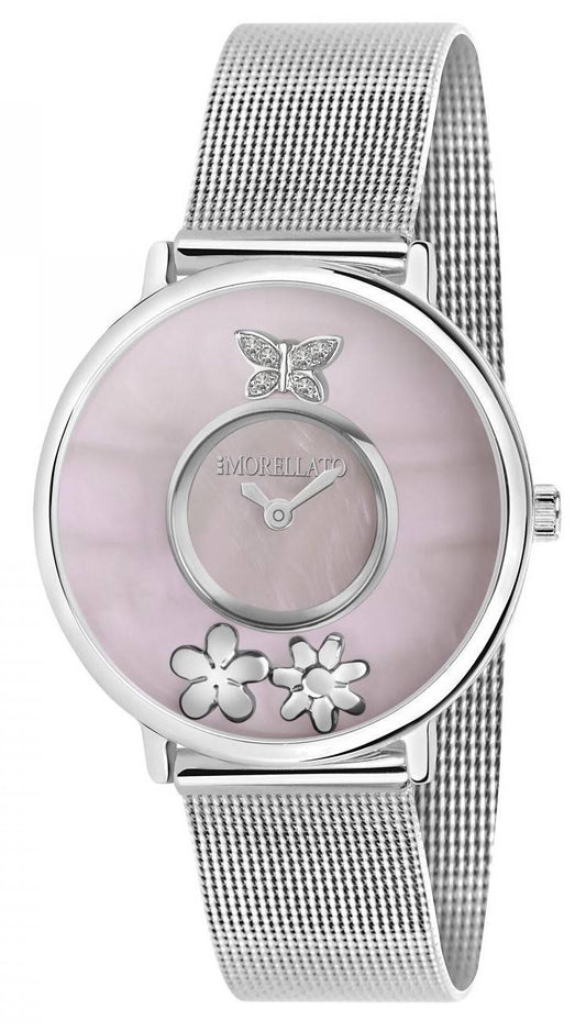 Morellato Pink Pärlemor Rostfritt stål Mesh Quartz R0153150501 Damklocka
