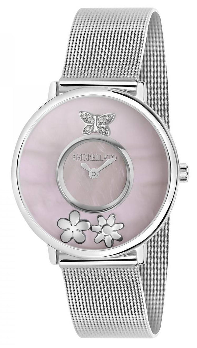Morellato Pink Pärlemor Rostfritt stål Mesh Quartz R0153150501 Damklocka