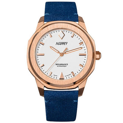 Nappey Renaissance Rose Gold And White Milanese Automatisk NY41-BD2M-6B9A 200M unisexklocka