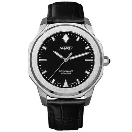 Nappey Renaissance Steel And Black Automatisk NY41-AD1M-3B6A 200M unisexklocka
