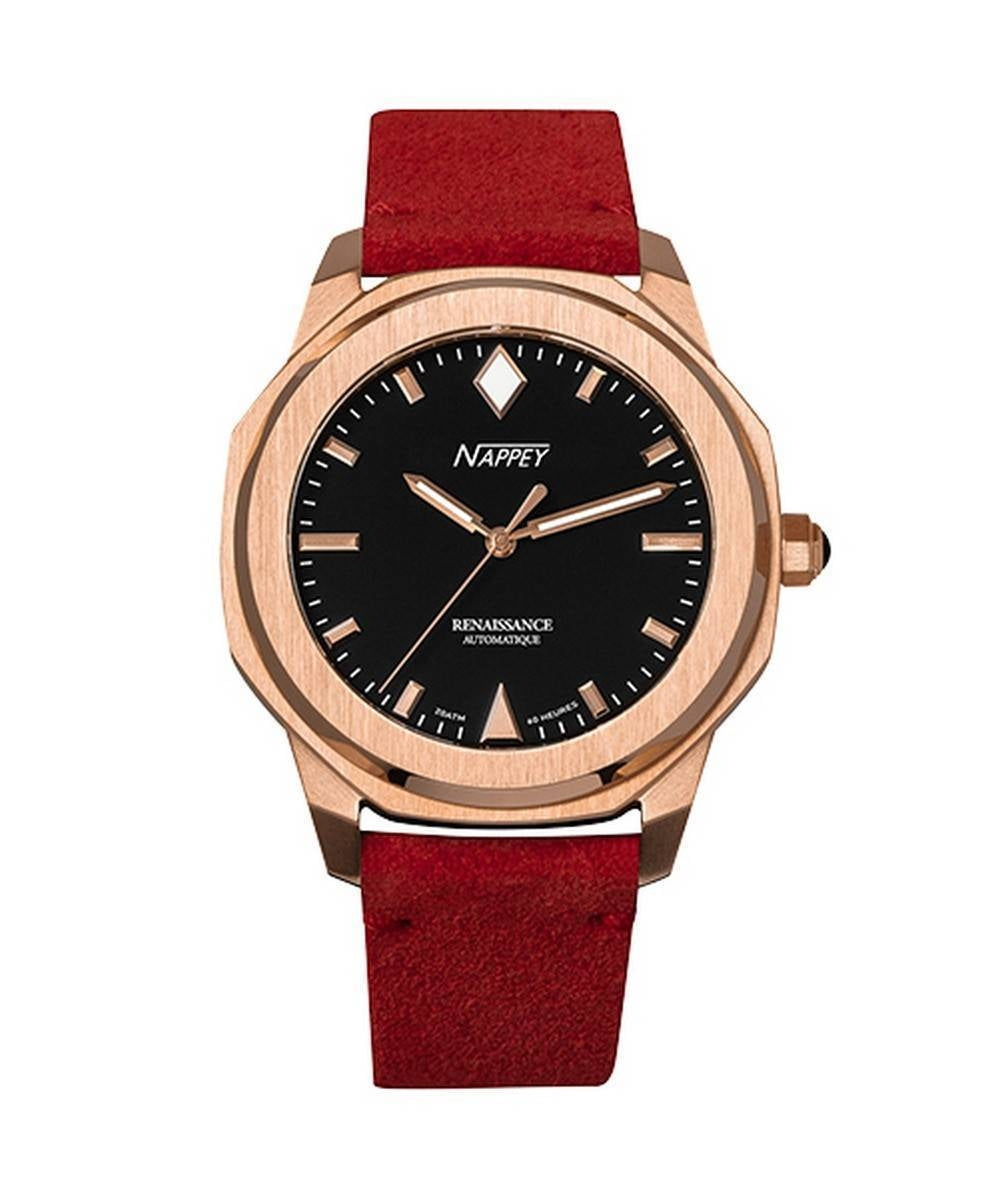 Nappey Renaissance Steel And Black Mocka Automatisk NY41-BD1M-3B6A 200M unisexklocka