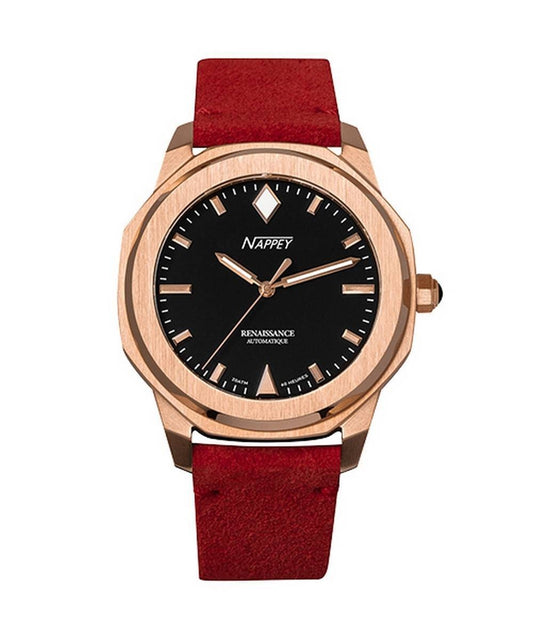 Nappey Renaissance Steel And Black Mocka Automatisk NY41-BD1M-3B6A 200M unisexklocka