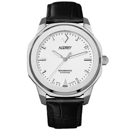Nappey Renaissance Steel And White Automatisk NY41-AD2M-3B6A 200M unisexklocka
