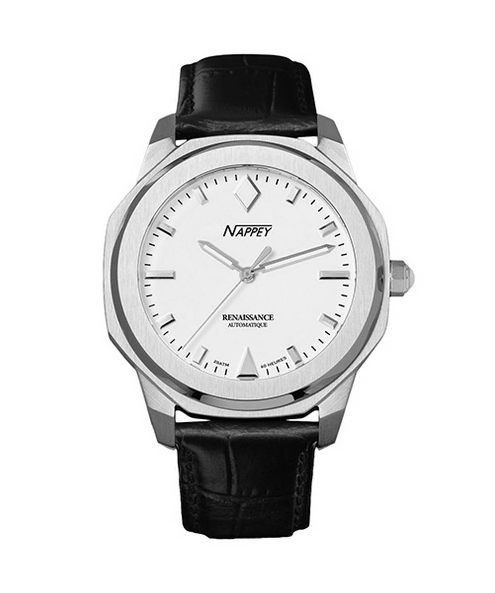 Nappey Renaissance Steel And White Automatisk NY41-AD2M-3B6A 200M unisexklocka