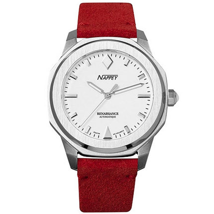 Nappey Renaissance Steel And White Automatisk NY41-AD2M-3B6A 200M unisexklocka