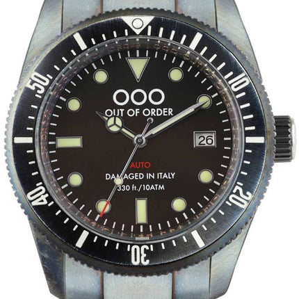 Out of Order Black Auto 2.0 Superluminova C3 Dial Automatic OOO.001-16.2.NE 100M herrklocka