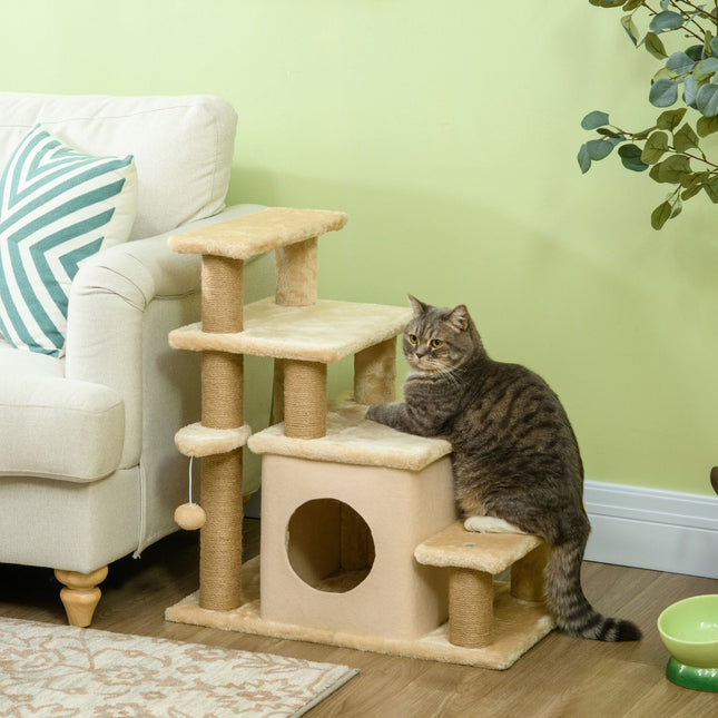 PAWROOM - Adjustable pet stairs with sleeping cave - cat and small dog ramp