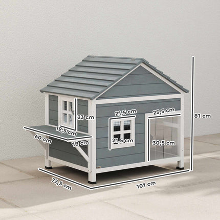 PAWROOM - Outdoor Cat House, Elevated Design, Waterproof Roof