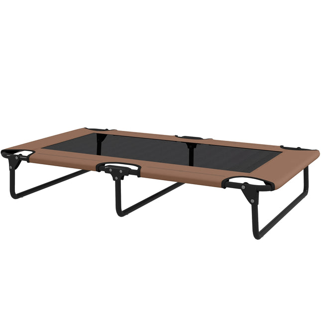 PAWROOM - Hopfällbar upphöjd hundsäng, brun/svart, 107×61×20 cm