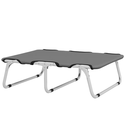 PAWROOM - Outdoor raised dog bed, gray Oxford, for small dogs