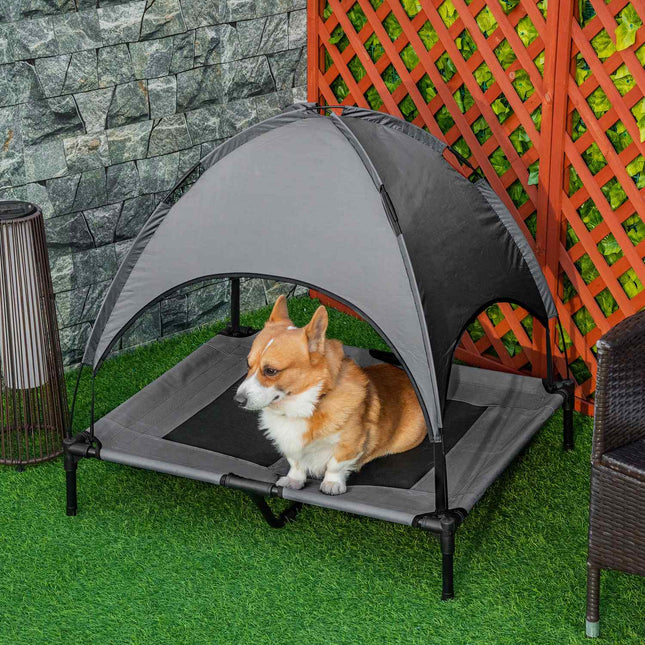 PAWROOM - Hundbädd för hundens sovplats i hemmet, grå/svart, 92×76×90 cm