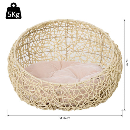 PAWROOM - Hundbädd för hundens vila och sovstunder, beige, Ø56×35 cm