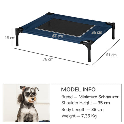 PAWROOM - Outdoor Pet Bed with Steel Frame, 600D Oxford Fabric, Blue