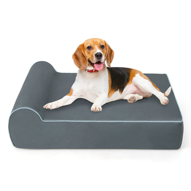 PAWROOM - Hundbädd med minnesskum och skumfyllning, grå, 100×81×20 cm