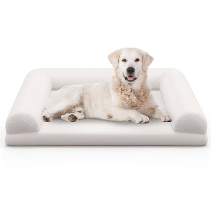 PAWROOM - Hundbädd med skumfyllning och halkskydd, beige, 90×69×18 cm