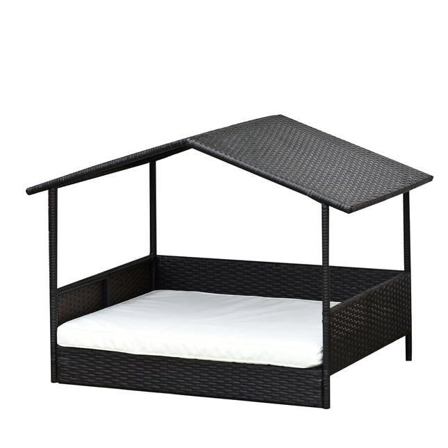 PAWROOM - Hundbädd med skumfyllning och halkskydd, brun, 69×98×70 cm