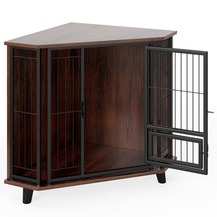PAWROOM - Hundbur med möbelfunktion för hemmet, brun/svart, 60×60×71,5 cm