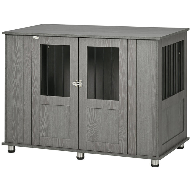 PAWROOM - Hundbur med möbelfunktion för hundens plats hemma, grå, 116×60×87 cm
