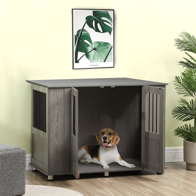 PAWROOM - Hundbur med möbelfunktion för hundens plats hemma, grå, 116×60×87 cm