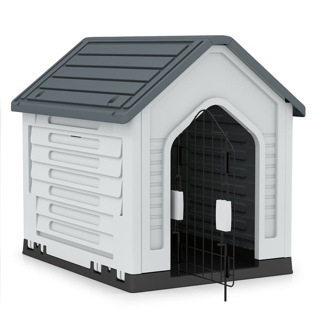 PAWROOM - Plastic Dog House with Lockable Door & Ventilation