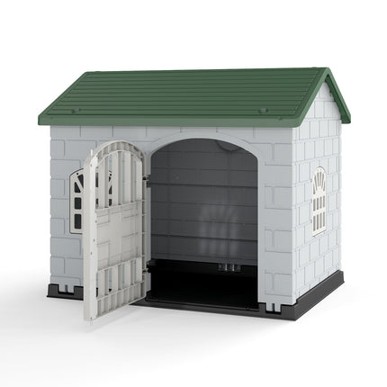 PAWROOM - Weatherproof Plastic Dog House with Lockable Door