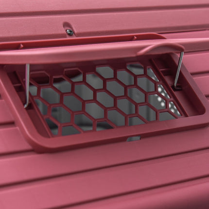 PAWROOM - Hundkoja för utomhusbruk med ventilation, röd/ljusgrå, 59×75×66 cm