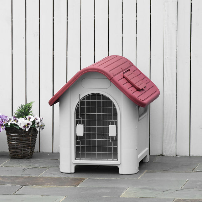 PAWROOM - Outdoor dog kennel with roof, waterproof, air circulation